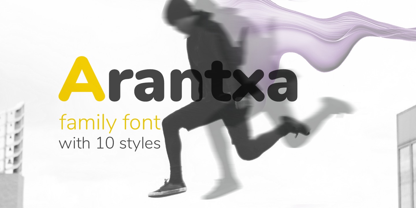 Przykład czcionki Arantxa Extra Light Italic